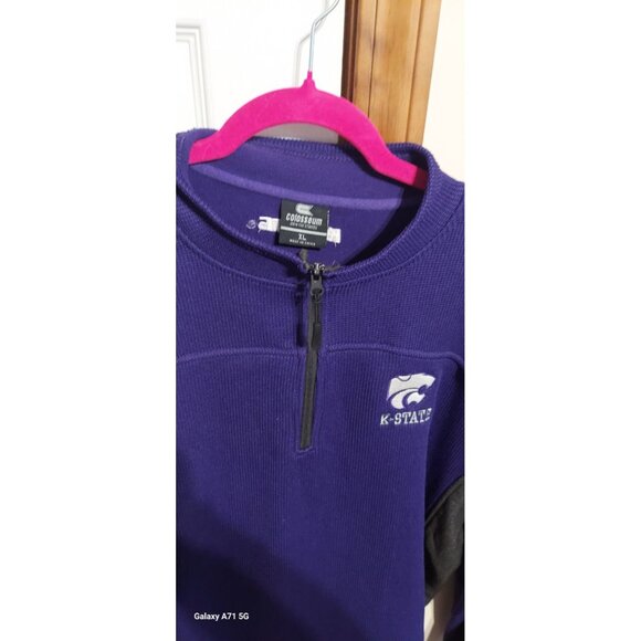 Kansas State University Colosseum Purple 1/4 Zip Pullover Sz XL NCAA Football - Picture 5 of 10